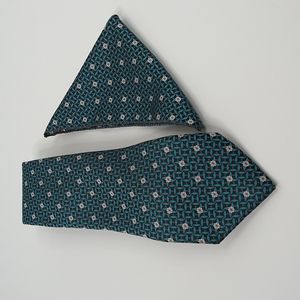 George Martin Collection Bluegreen Neck Ties & Kerchief